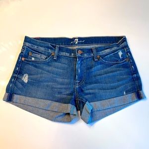 7 for all Mankind Rolled Cuff Denim Shorts